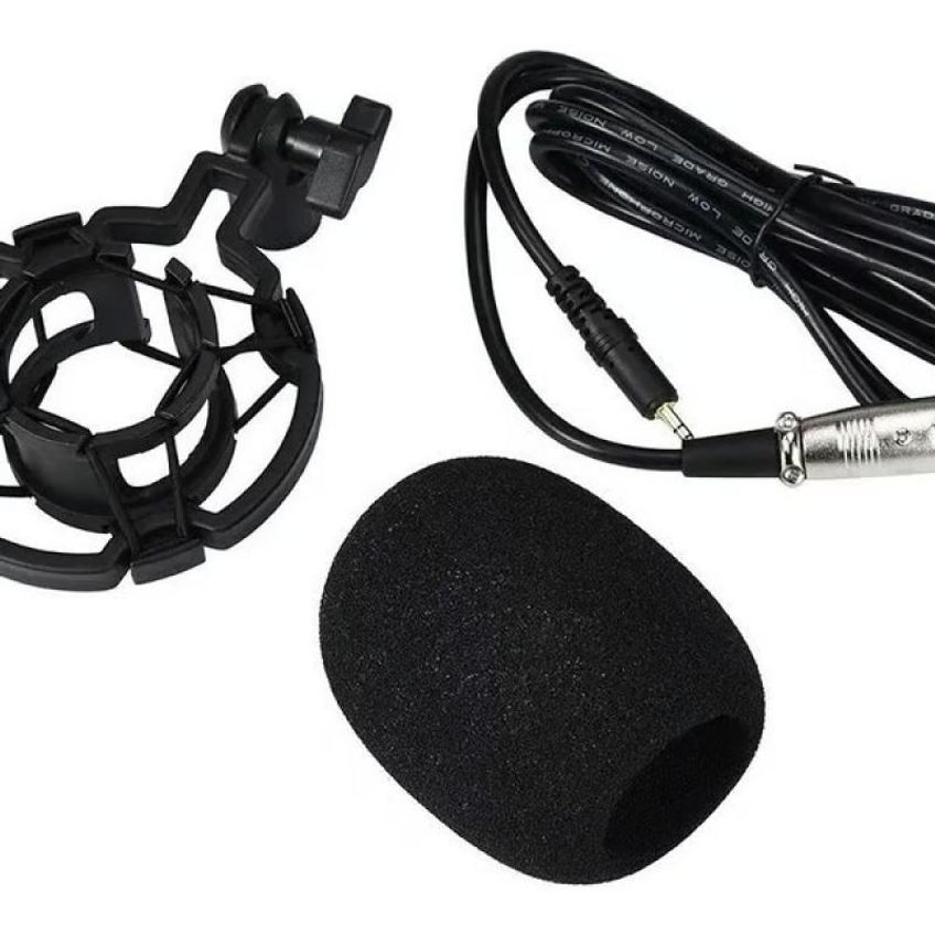 Microfone Condensador Unidirecional Com Suporte Metal Articulado Mymax - imagem 4