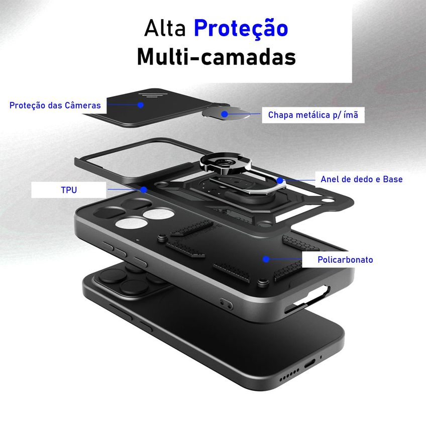 Capa Militar P/ Xiaomi 17 Normal Capinha Case Protetora Anti Impacto Queda Armadura Resistente - imagem 5