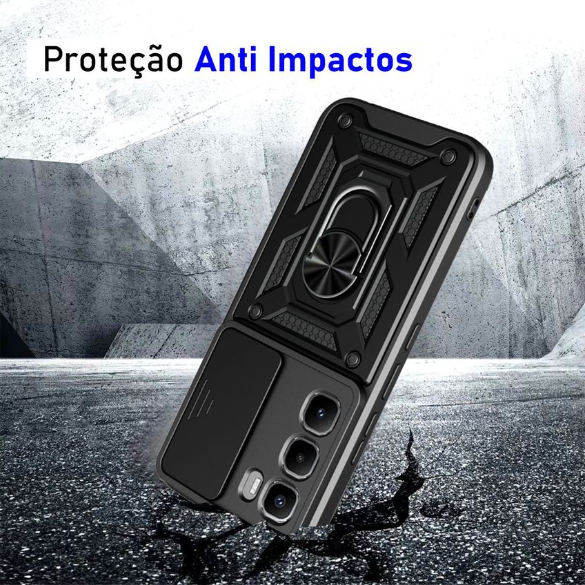 Capa Militar P/ Infinix Hot 60 Pro Plus Capinha Case Protetora Anti Impacto Queda Armadura Resistente - imagem 4