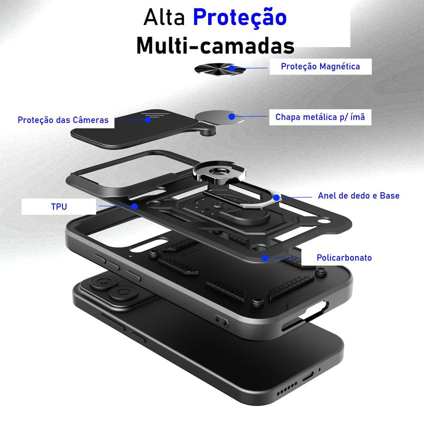 Capa Militar P/ Xiaomi 17 Pro Max Capinha Case Protetora Anti Impacto Queda Armadura Resistente - imagem 3