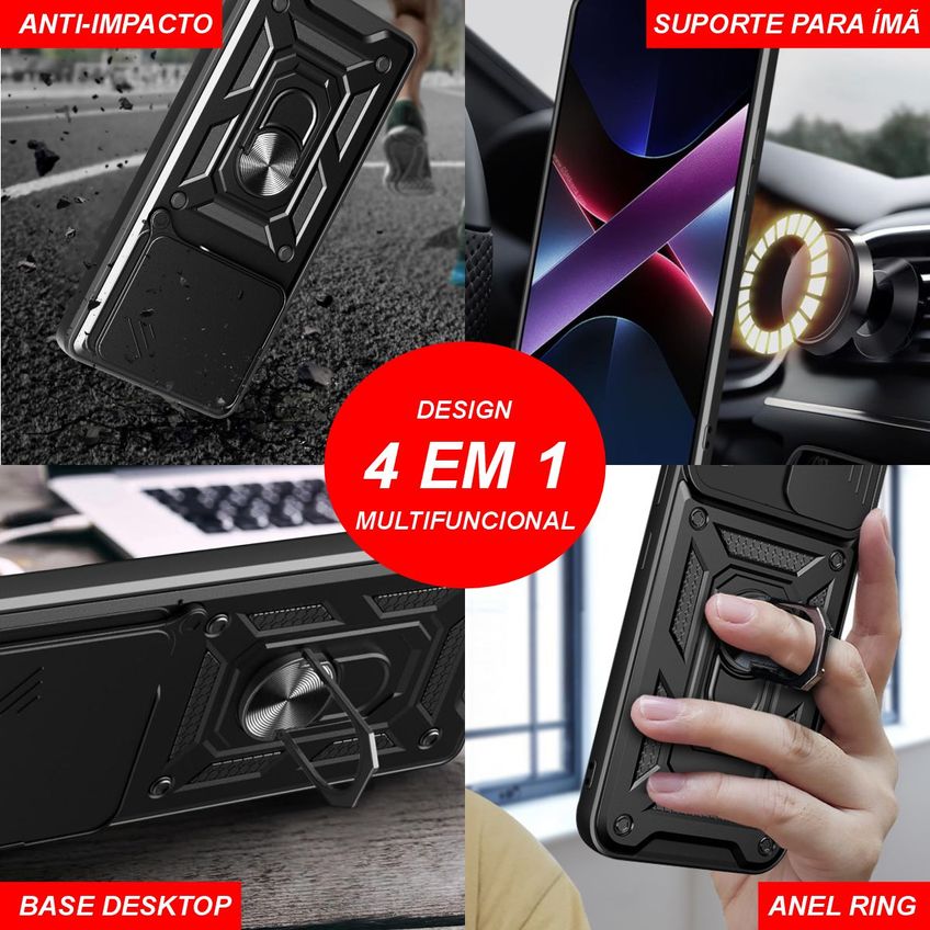 Capa Militar P/ Infinix Smart 8 Plus Capinha Case Protetora Anti Impacto Queda Armadura Resistente - imagem 3