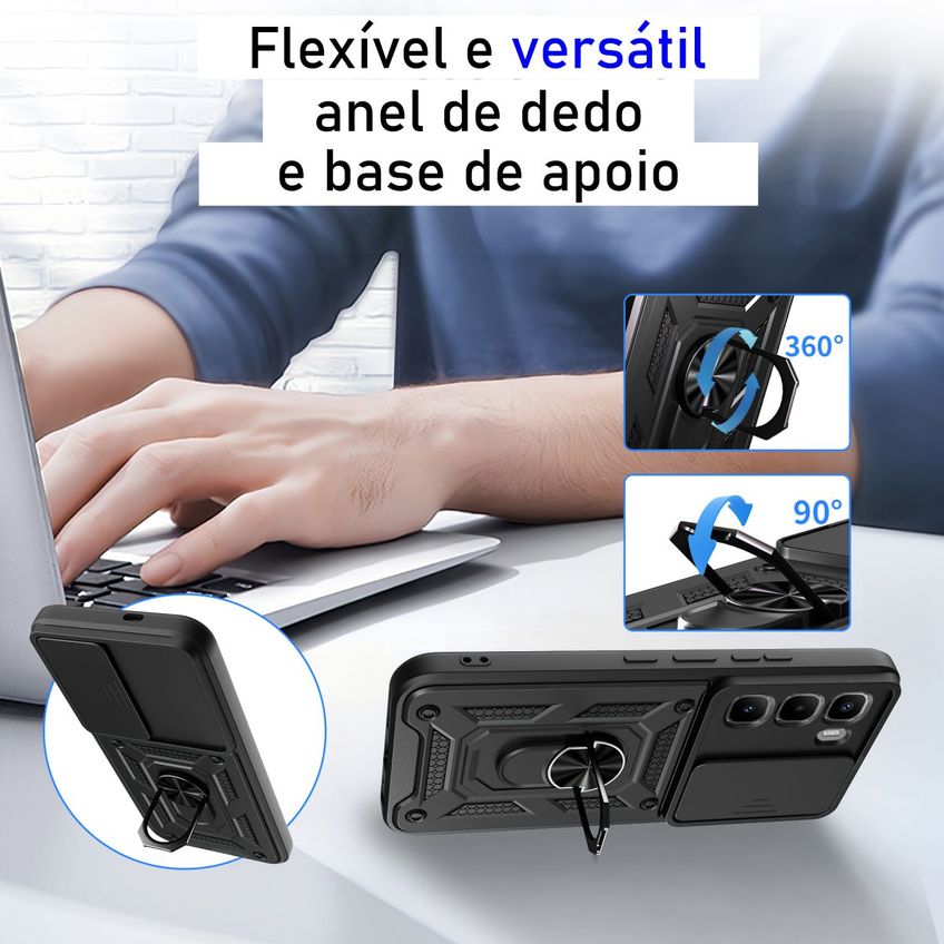 Capa Militar P/ Infinix Hot 60 Pro Capinha Case Protetora Anti Impacto Queda Armadura Resistente - imagem 5