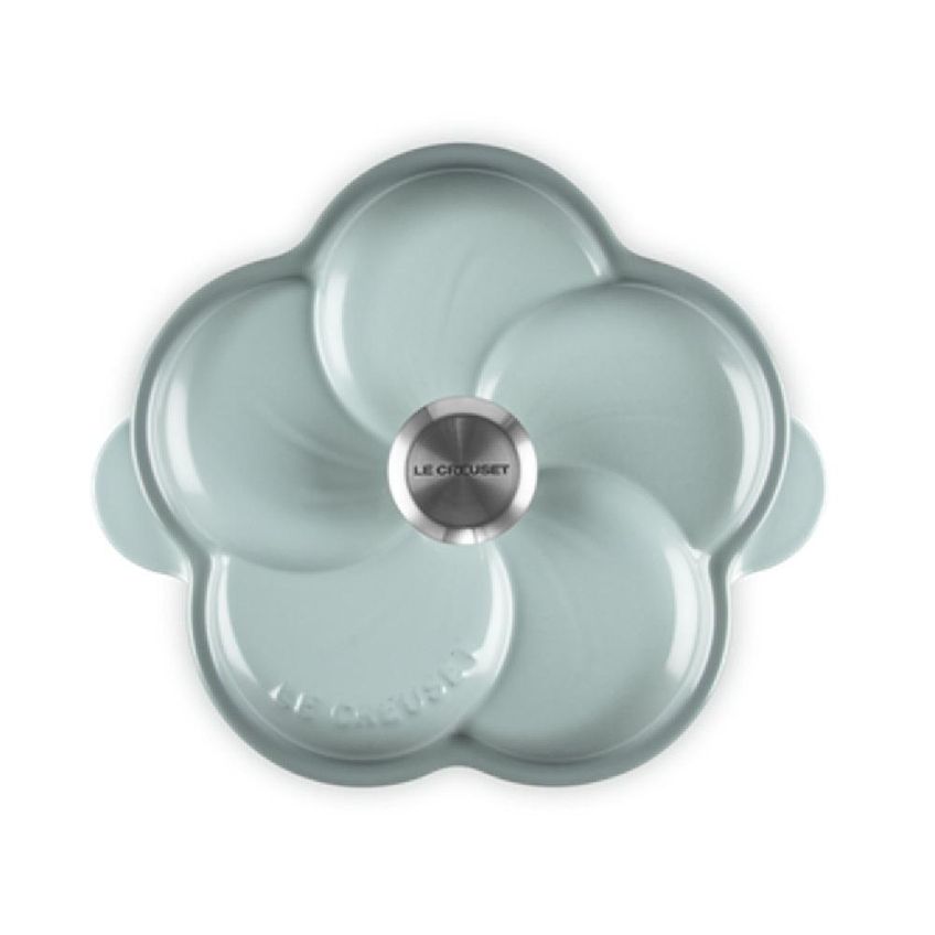 Panela Floral Le Creuset Tradition 20cm Em Ferro Fundido Sea Salt - imagem 3