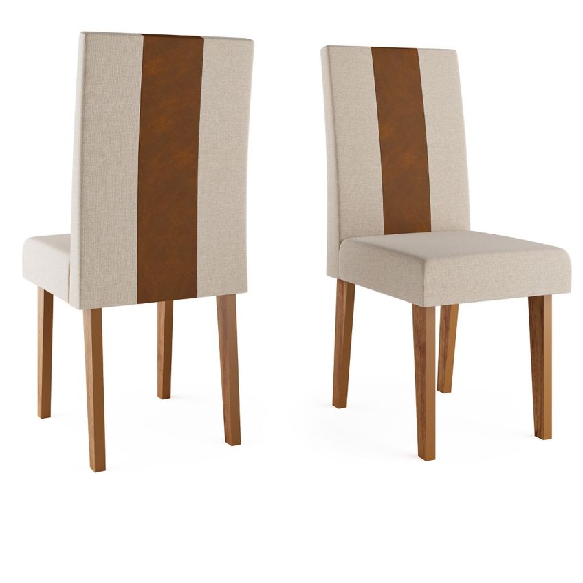 Conjunto Sala De Jantar Mesa 160cm Com Tampo De Vidro Livorno Com 6 Cadeiras Sarah Viero - imagem 5