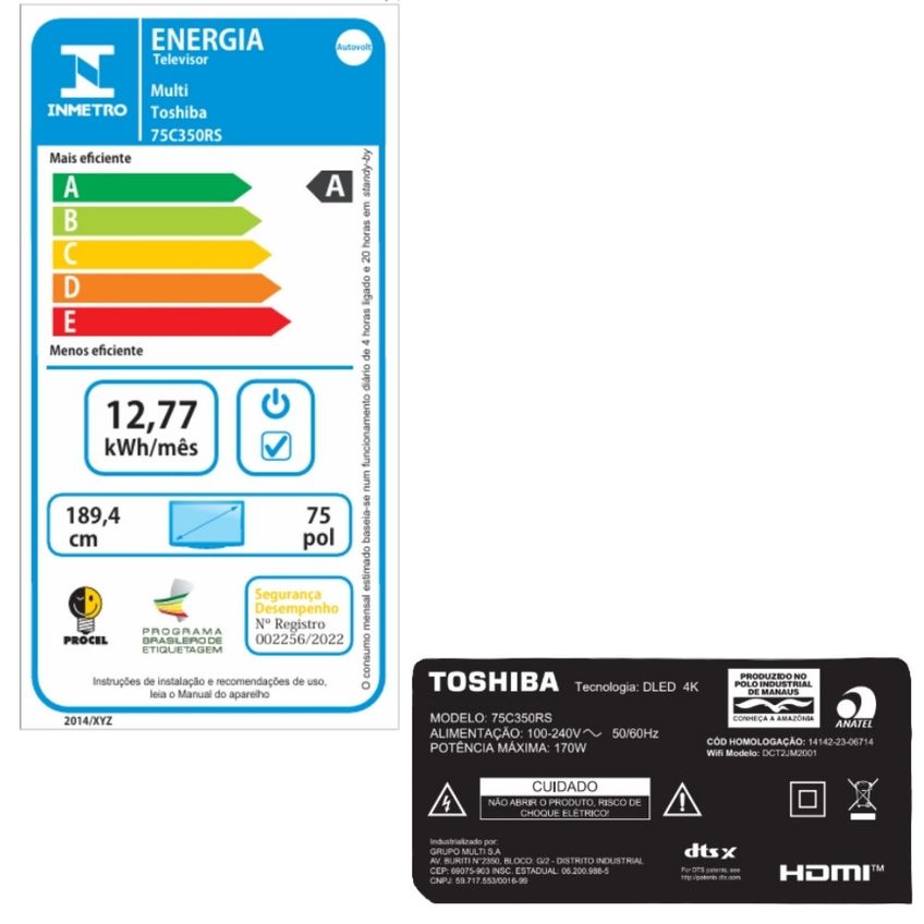 Smart TV Toshiba 75 Polegadas 4K DLED Vidaa 75C350RS - imagem 4