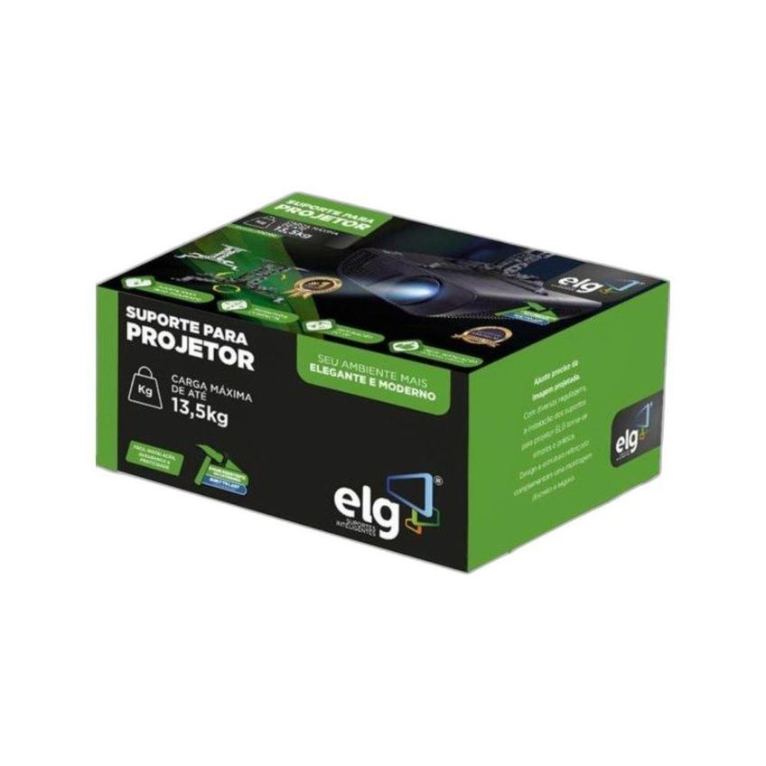 Suporte Para Projetor Elg Pro100bl Teto Ajustavel Giro Horizontal 360 Preto - imagem 4