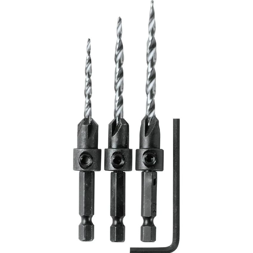 Conjunto Brocas Escareadoras 6, 8 E 10 Com Chave Hex - A-99661 - Makita Makita - imagem 3