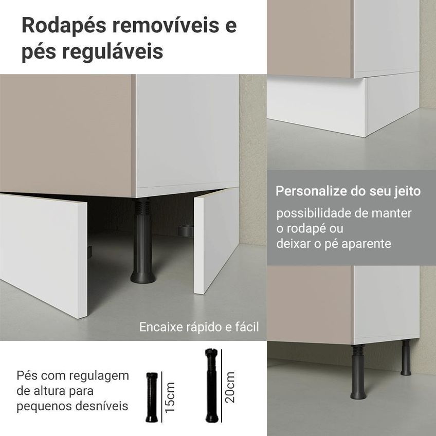 Cozinha Completa Ágata 9 Portas 3 Gavetas MDP 270cm Madesa - imagem 5