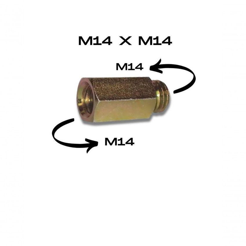 Kit 2 Adaptador Prolongador Para Boina Politriz Lixadeira Rosca Macho 5/8 E Femea 14mm - imagem 4