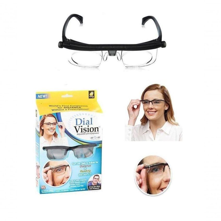 Óculos Foco Ajustável Leitura Lente Regulável Miopia Perto Longe Universal Zoom Dial Vision - imagem 3