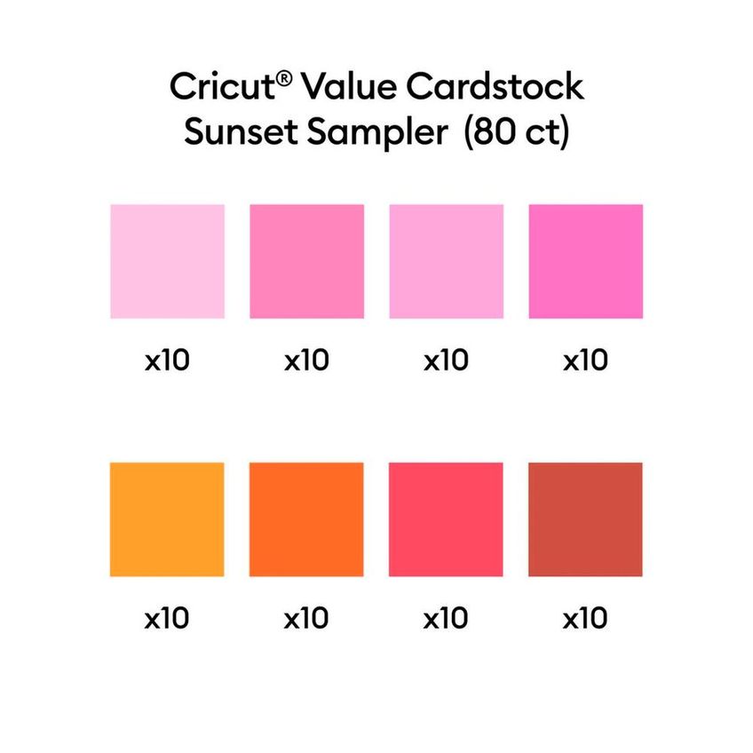 Papel Cardstock Value Sunset Cricut 21,6 X 27,9 Cm 80 Folhas - imagem 2