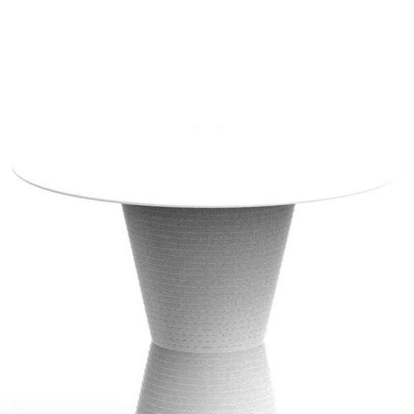 Mesa Lateral De Apoio Dub Redonda Plástico 60cm Branco Im In Home - imagem 3