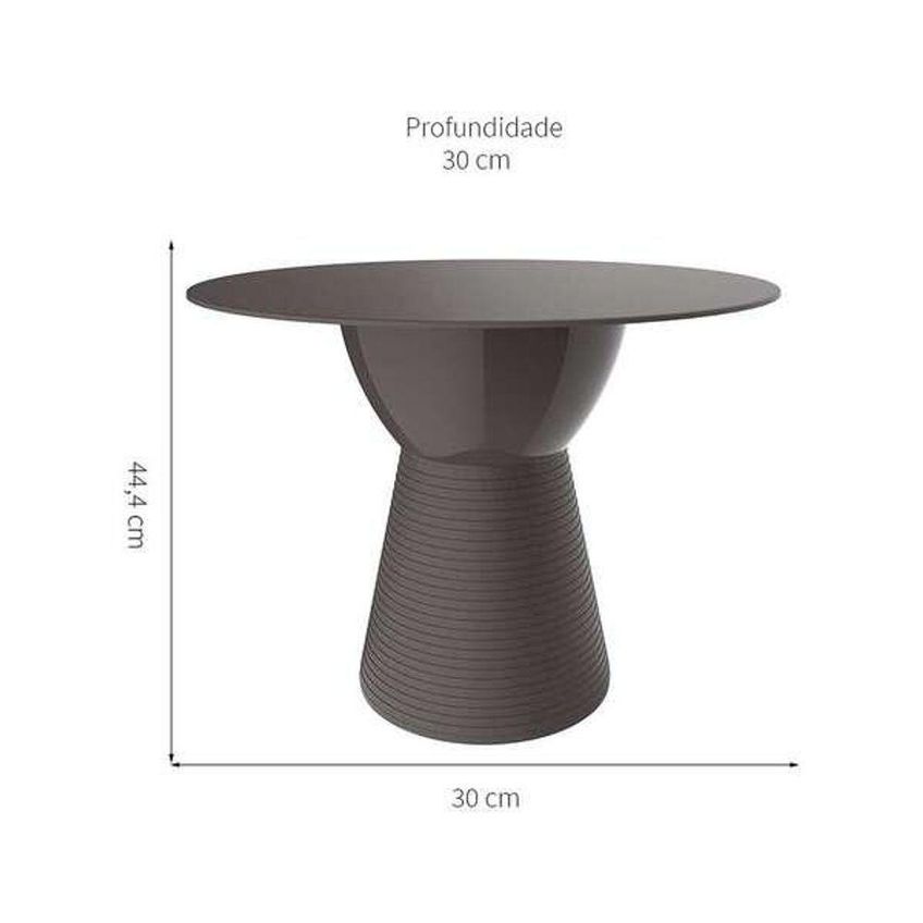 Mesa Lateral Apoio Sili Redonda Polipropileno 60cm Cinza - imagem 3