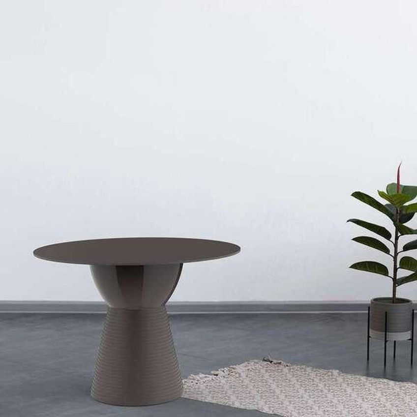 Mesa Lateral Apoio Sili Redonda Polipropileno 60cm Cinza - imagem 4