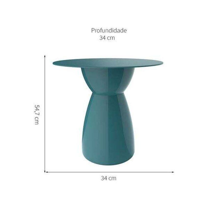 Mesa Lateral Rad Im In Redonda Polipropileno Plástico 60cm Azul I'm In Home - imagem 4