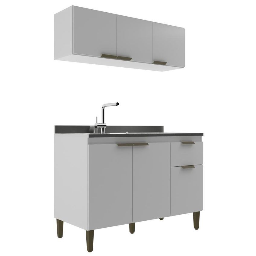 Cozinha Completa Iara 6 Portas 1 Gaveta MDP Branco J Carvalho Móveis - imagem 3