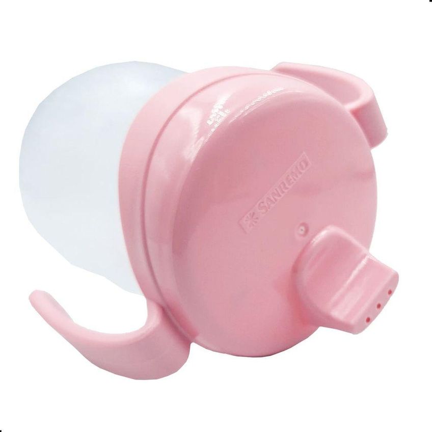Copo Infantil Com Bico E Alça Baby 310ml Plástico Livre De Bpa Rosa Sanremo - imagem 3