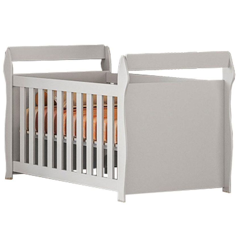 Berço Mini Cama Americano Com Guarda Roupa Infantil Star Vittoria MDP Branco Albatroz Móveis - imagem 4