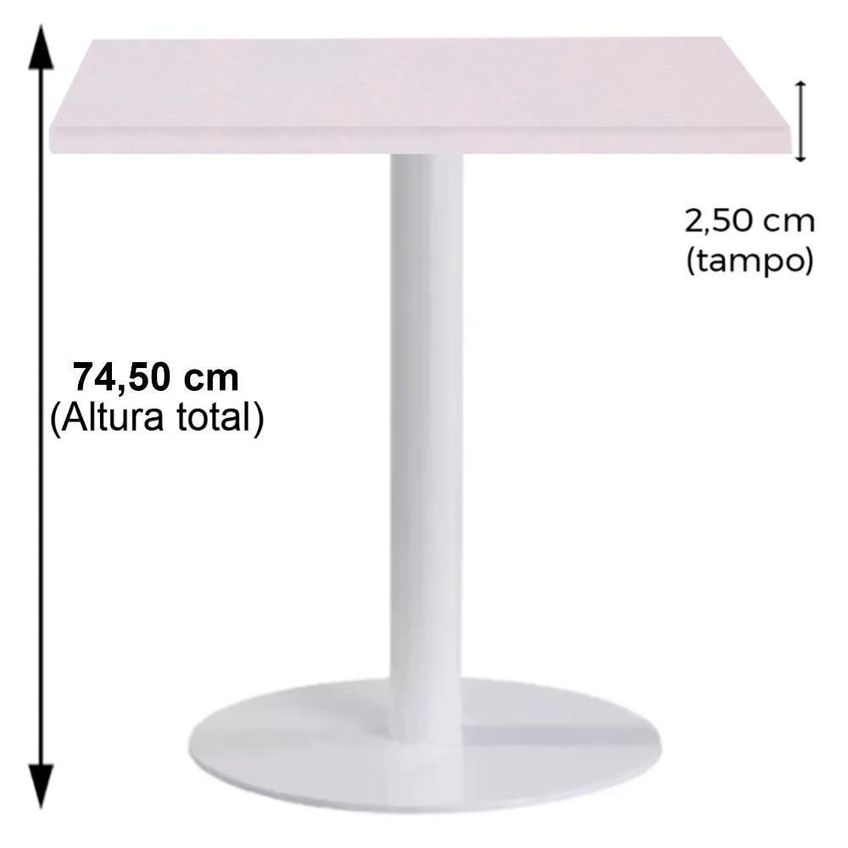 Mesa De Jantar Pisa Beta 2 Lugares Redonda Tampo Mdp Branco Fratini - imagem 3
