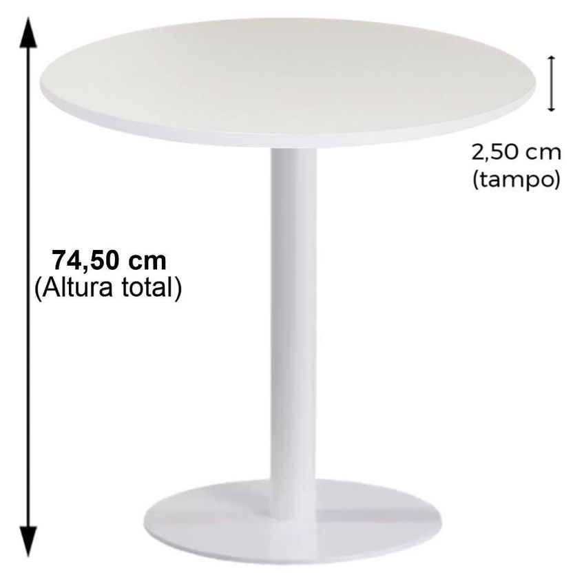 Mesa De Jantar Pisa Beta 2 Lugares Redonda Tampo Mdp Branco Fratini - imagem 3