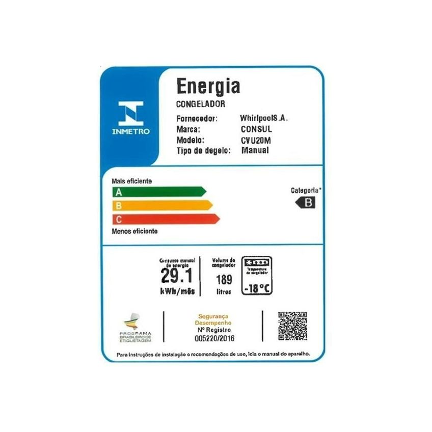 Freezer Vertical Consul Cvu20mb 189l Degelo Manual Branco 220v - imagem 4