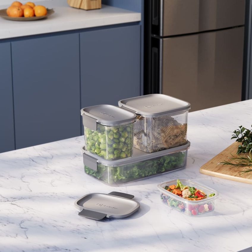 Kit Potes Herméticos Electrolux 4 Peças Empilháveis Modulares Cinza - imagem 5