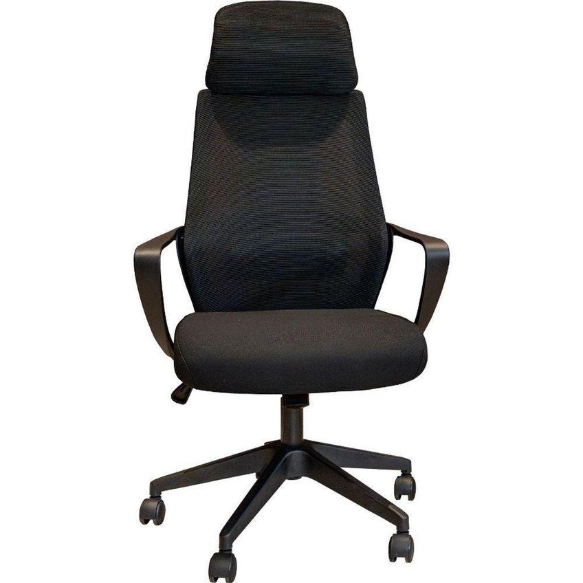 Cadeira Escritório Presidente Nero Domann Design Assento PU Tela Mesh Base Giratória Preta - imagem 5