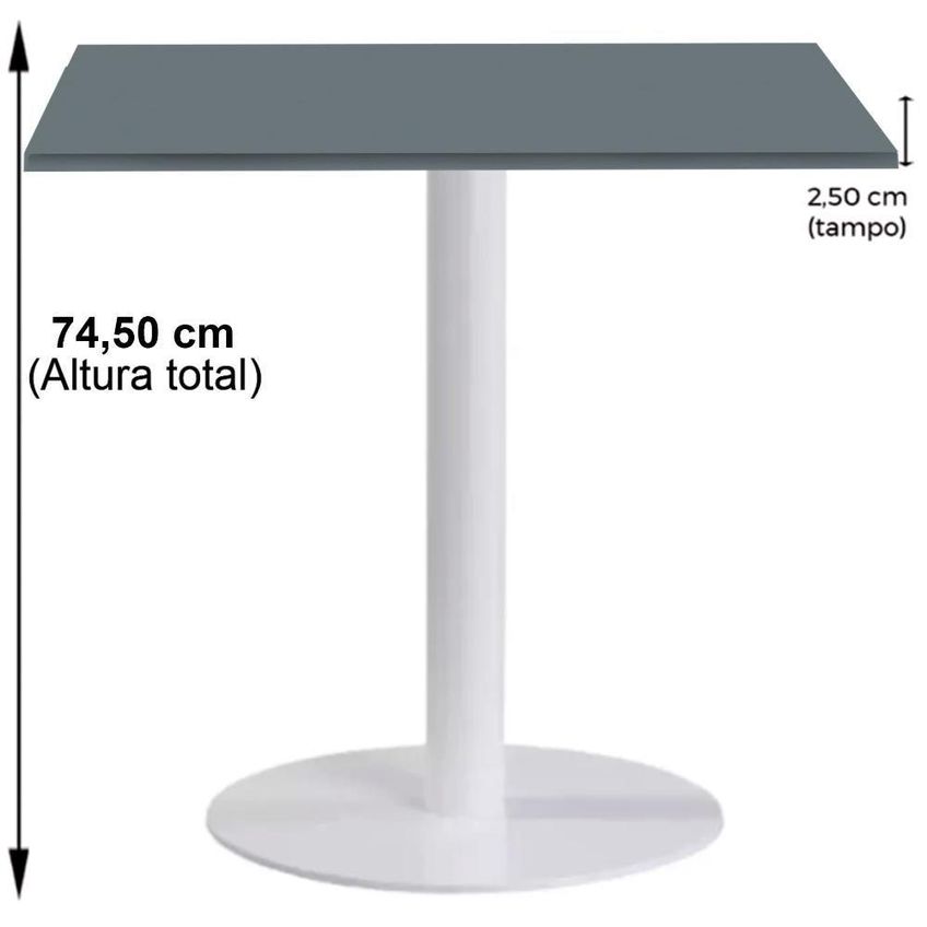 Mesa De Jantar Pisa Beta 2 Lugares Redonda Tampo Mdp Branco Cinza Fratini - imagem 3