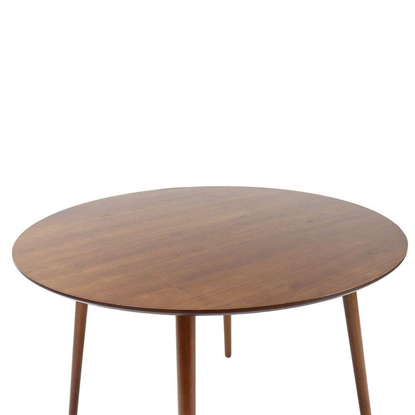 Mesa De Jantar Finy 4 Lugares Redonda Tampo Mdf 100cm Marrom - imagem 3