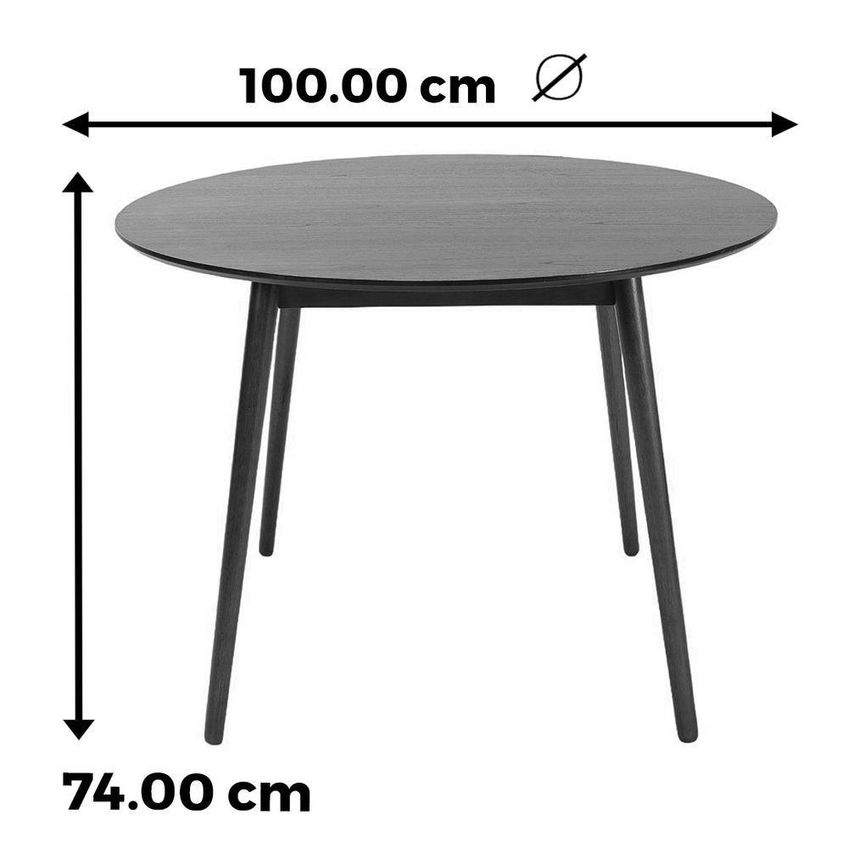 Mesa De Jantar Finy 4 Lugares Redonda Tampo Mdf 100cm Marrom - imagem 5