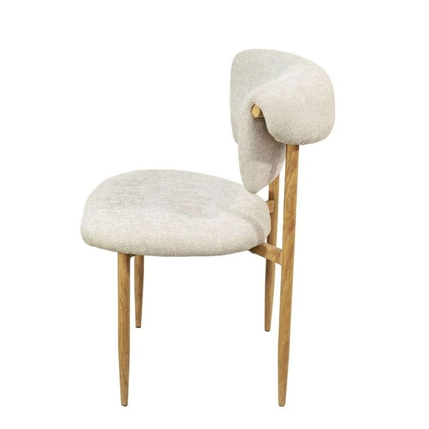 Cadeira Tama Estrutura Aço Estofado Linho Cinza Or Design - imagem 3