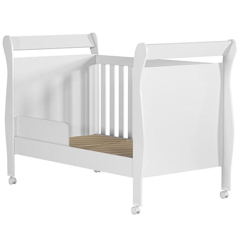 Kit Quarto De Bebê Berço Americano Slim Com Guarda Roupa Mobi Mdf Branco Flex Albatroz Móveis - imagem 3