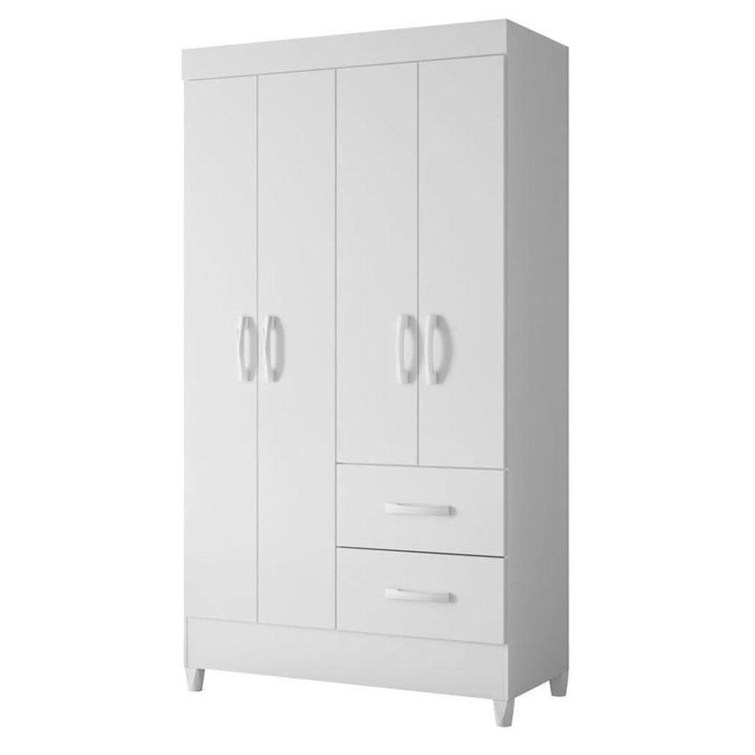 Kit Quarto De Bebê Berço Americano Slim Com Guarda Roupa Mobi Mdf Branco Flex Albatroz Móveis - imagem 4