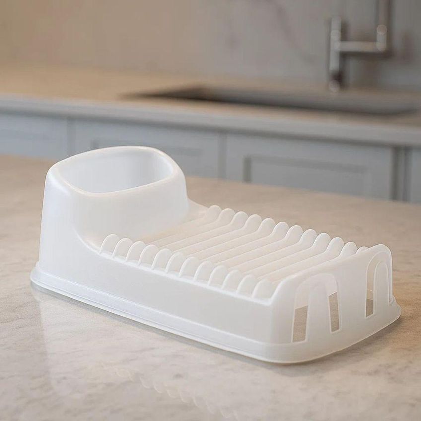 Escorredor De Louça Compacto Pequeno Plástico Para Cozinha Transparente Sanremo - imagem 5