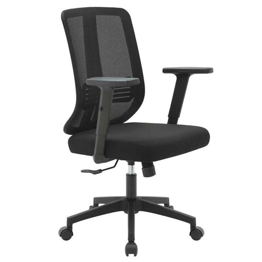Cadeira Escritório NR-17 Montana Diretor Polipropileno Tela Mesh Encosto Reclinável Preta Base Nylon - imagem 3