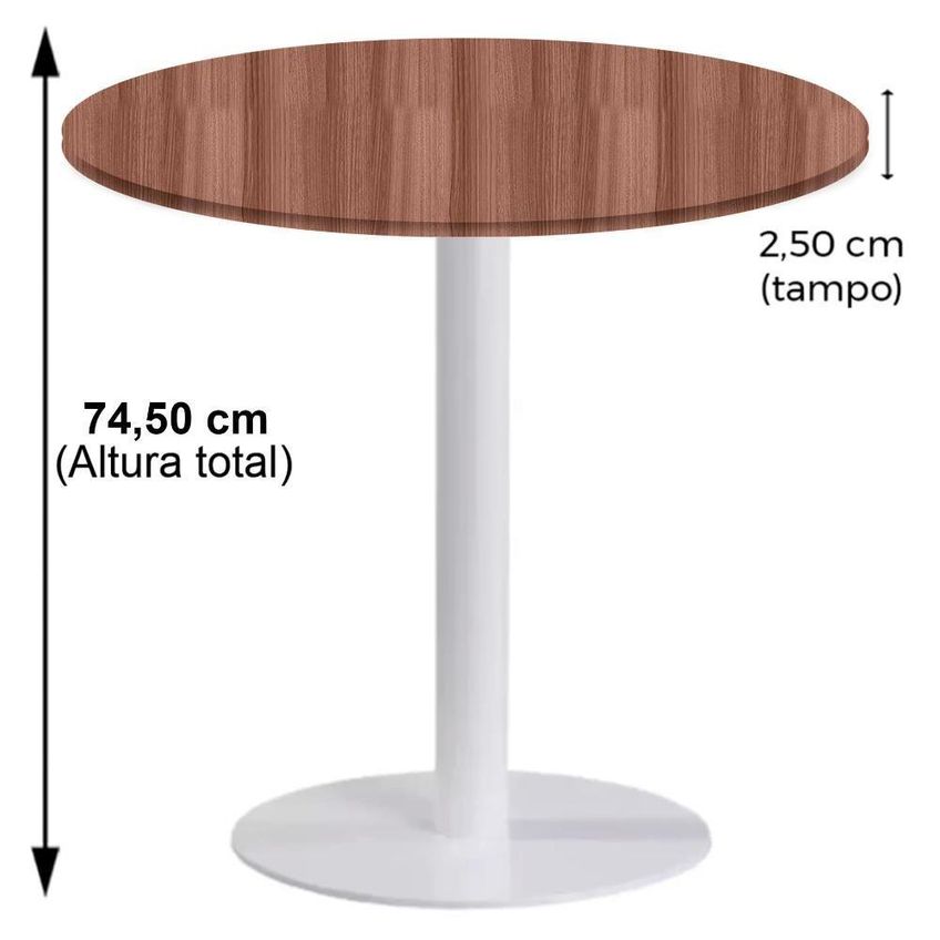 Mesa De Jantar Pisa Beta 2 Lugares Redonda Tampo Mdp Branco Fratini - imagem 3