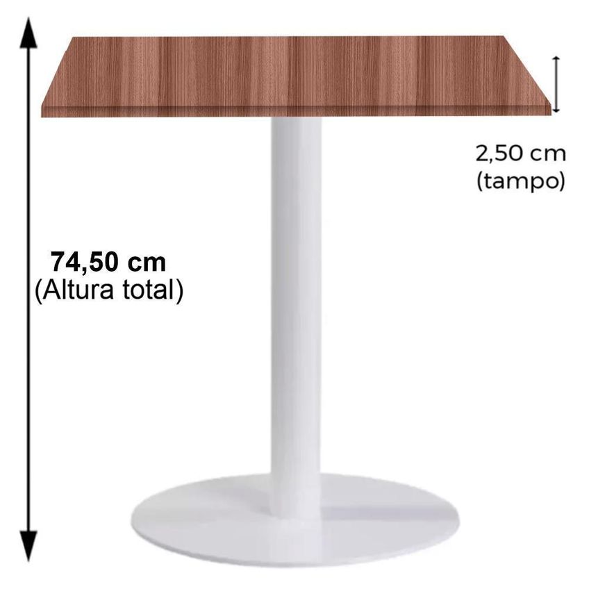 Mesa De Jantar Pisa Beta 2 Lugares Redonda Tampo MDP 70cm Branco - imagem 4