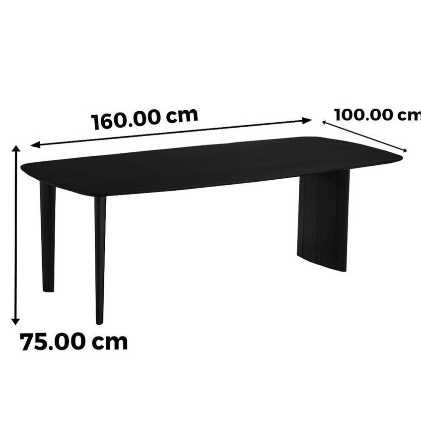 Mesa De Jantar Pulsare Base Tripla Retangular Madeira Eucalipto 160cm Cedro Ozki - imagem 3