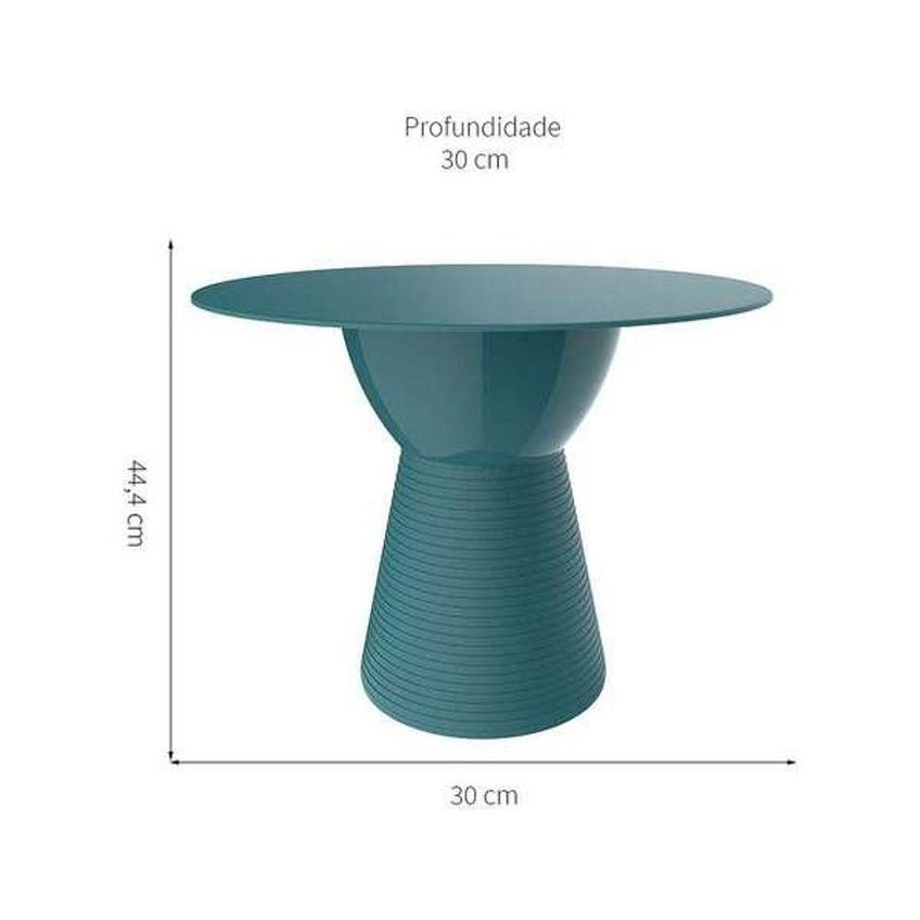 Mesa Lateral Apoio Sili Redonda Polipropileno 60cm Azul I'm In Home - imagem 3