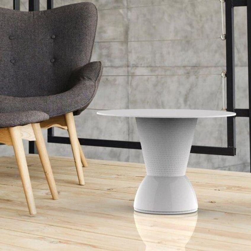 Mesa Lateral De Apoio Nick Redonda Plástico 60cm Branco Im In Home - imagem 3