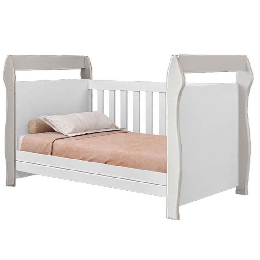 Berço Com Guarda Roupa Mini Cama Americano Star Olimpia 4 Portas 2 Gavetas Mdp E Mdf Branco Albatroz - imagem 3