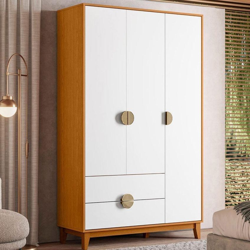 Berço Com Guarda Roupa Infantil Mini Americano Cama Star Mdf Branco 132cm Albatroz Móveis - imagem 4