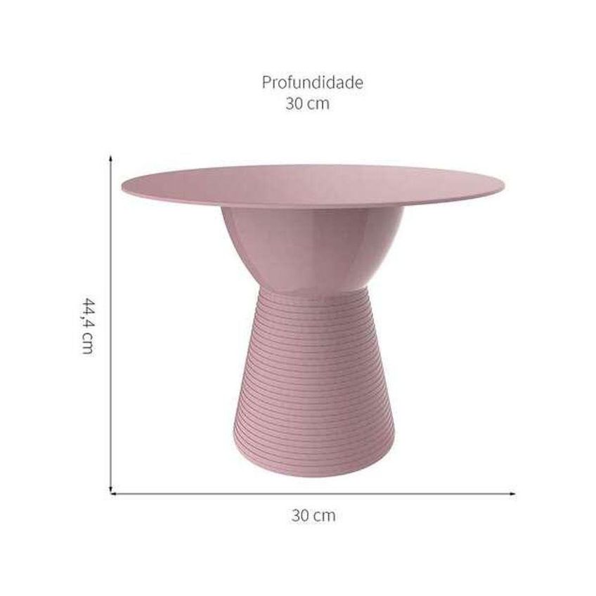 Mesa Lateral Apoio Sili Im In Redonda Plástico Polipropileno 60cm Rosa - imagem 3