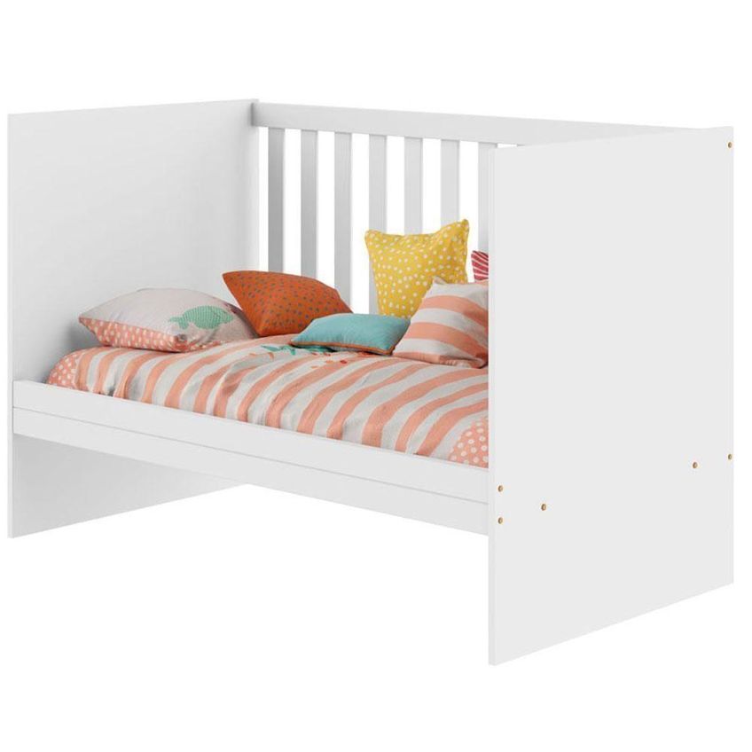 Berço Com Guarda Roupa Infantil Life 2186 Vittoria 6 Portas 2 Gavetas Mdf E Mdp 132,4cm Branco - imagem 5