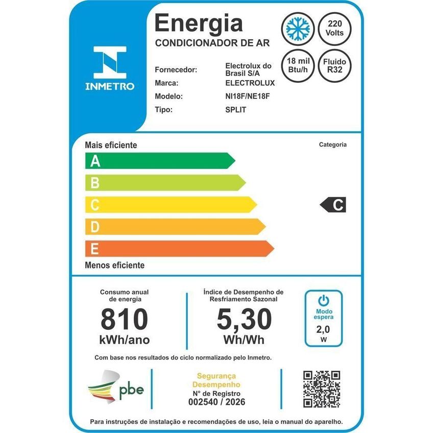 Ar Condicionado Split Electrolux Maxcomfort Inverter 18000 BTUs Frio 220V NI18F NE18F - imagem 3