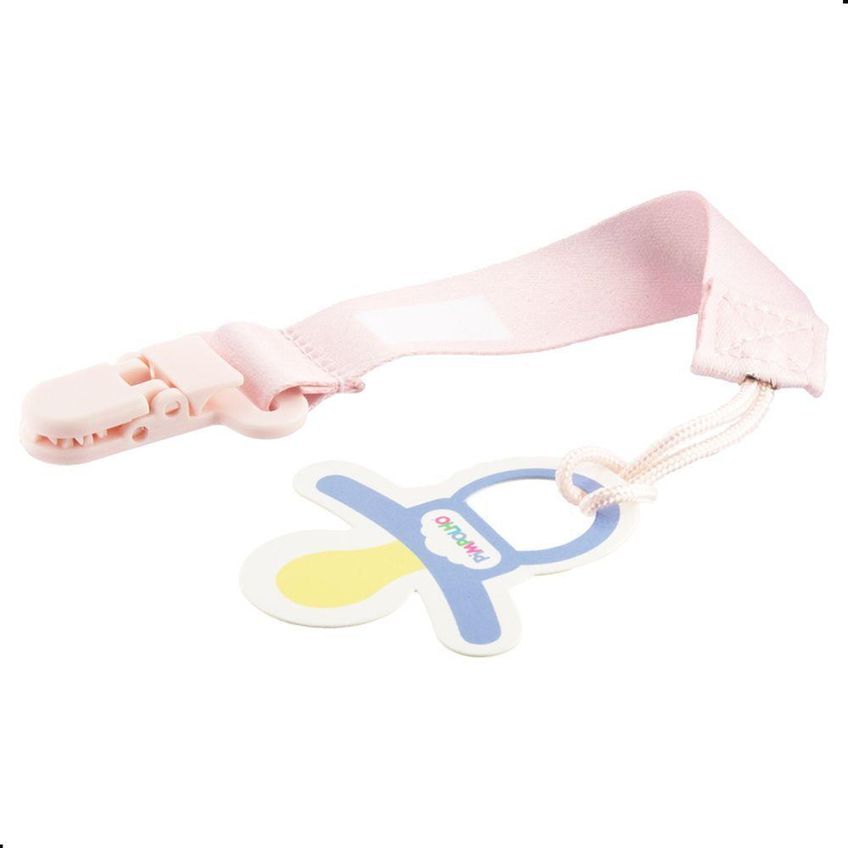 Prendedor De Chupeta Com Espaço Para Nome 14cm Rosa Pimpolho Silicone Para Bebê - imagem 3