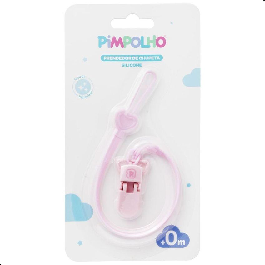 Prendedor De Chupeta De Silicone 30cm Hipoalergênico Rosa Pimpolho Único - imagem 3