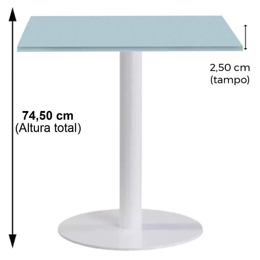 Mesa De Jantar Pisa Beta 2 Lugares Redonda Tampo Mdp Branco Cinza Fratini - imagem 5