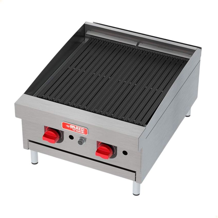 Chapa Char Broiler Red Chameleon 2 Queimadores A Gás GLP CHBR02 Com Chapa Bifeteira - imagem 5