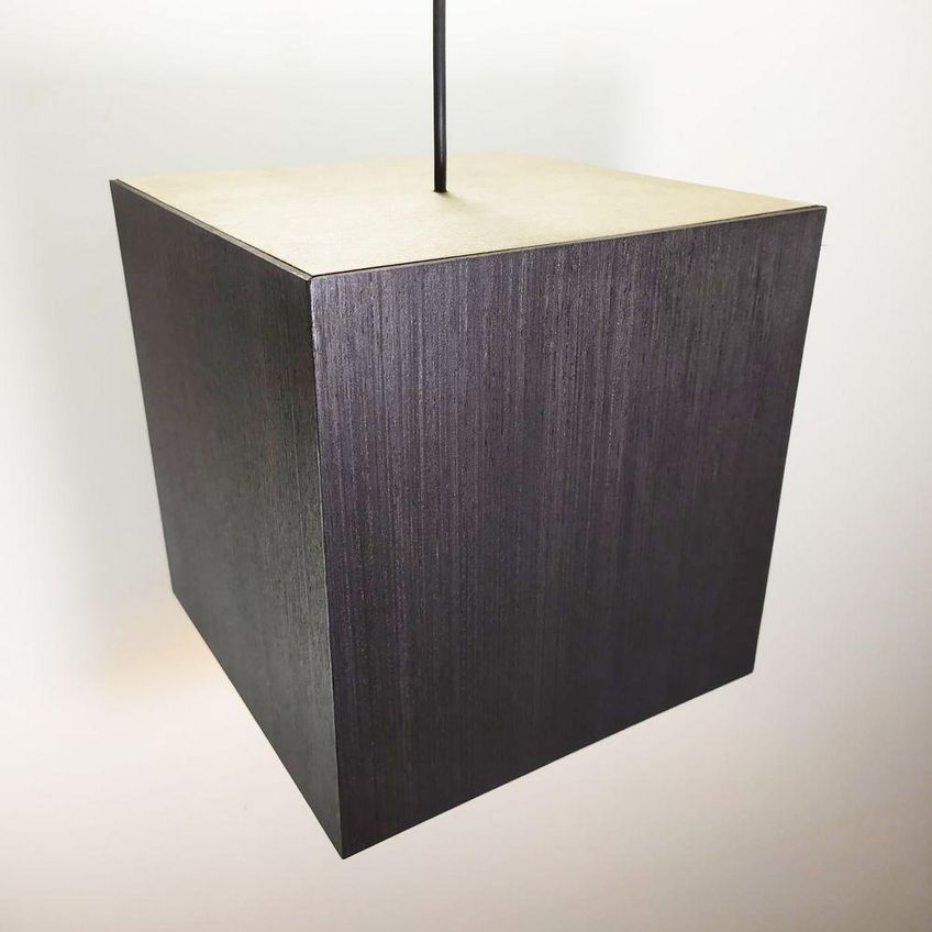Luminária De Teto Pendente MDF Madeira Rústica Ébano Marrom Bivolt - imagem 3